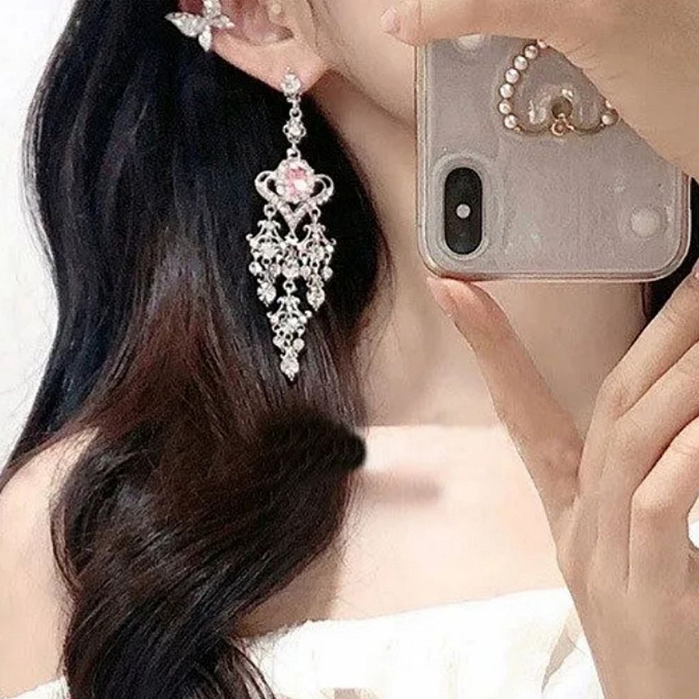 NWOT Y2K Crystal Chandelier Earrings